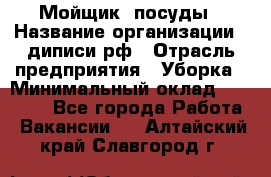 Мойщик  посуды › Название организации ­ диписи.рф › Отрасль предприятия ­ Уборка › Минимальный оклад ­ 20 000 - Все города Работа » Вакансии   . Алтайский край,Славгород г.